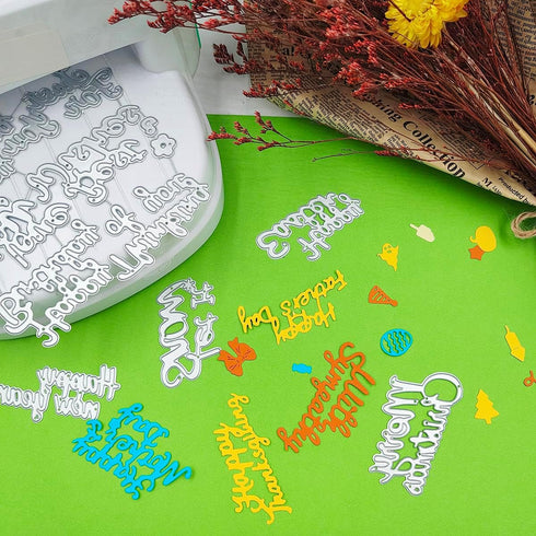30 pcs Holiday Blessings Die Cuts, lyfLux Die Cuts for Card Making, Holiday Blessings, Good Luck, Words of Thanks, Make a Wish, Words of Welcome, ...