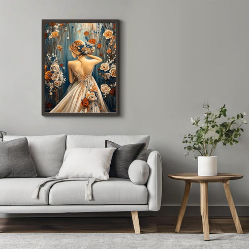 Posterizer 1 pcs-woman and delicate paster flowers-girly poster -2-Romantic Art-Holiday Poster Collection-Gift for Couples boyfriend girlfriend Hu...