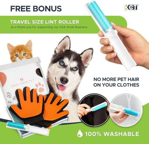 Pet Grooming Gloves - Gentle Deshedding and Washing Glove - Cat Grooming Glove - Dog Grooming Gloves - 260 Silicone Tips Per Dog Brush Gloves for ...