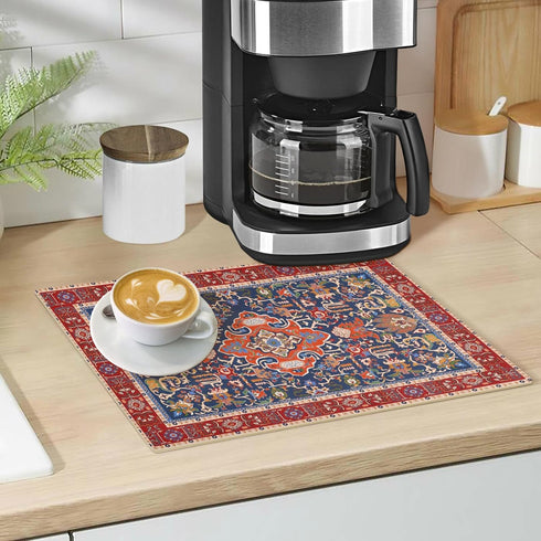 Coffee Mat Coffee Bar Maker Mat Backed Absorbent Nonslip Coffee Station Mat For Kitchen Countertop Fast Dry Washable Dish Drying Mat 18x12Inch...