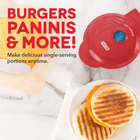 DASH Mini Maker Portable Grill Machine + Panini Press for Gourmet Burgers, Sandwiches, Chicken + Other On the Go Breakfast, Lunch, or Snacks with ...