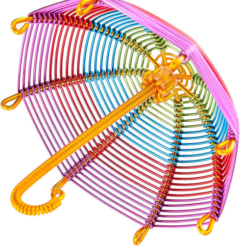 TEHAUX Mini Doll Umbrella, Miniature Umbrella Metal Wire Tiny Umbrellas Travel Umbrella Decorations Scene Decor Sunny Rainy Umbrella Birthday for ...