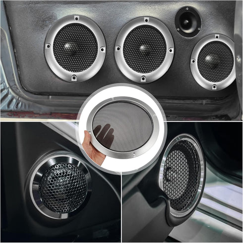 X AUTOHAUX 8" Speaker Grille Cover Mesh Trim Round Subwoofer Grille Horn Protective Guard Silver Tone Car Auto Stereo Accessories...