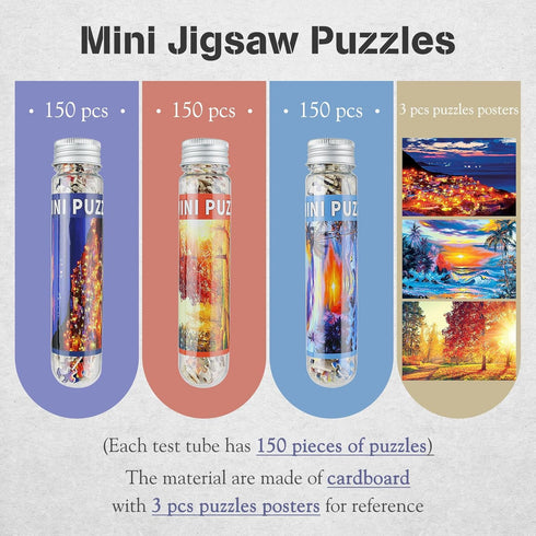 MISITU Small Puzzles for Adults Mini Puzzles 150 Pieces Micro Piece Small Jigsaw Puzzles Tiny Challenging Difficult Travel Puzzles Game Toy Gift S...