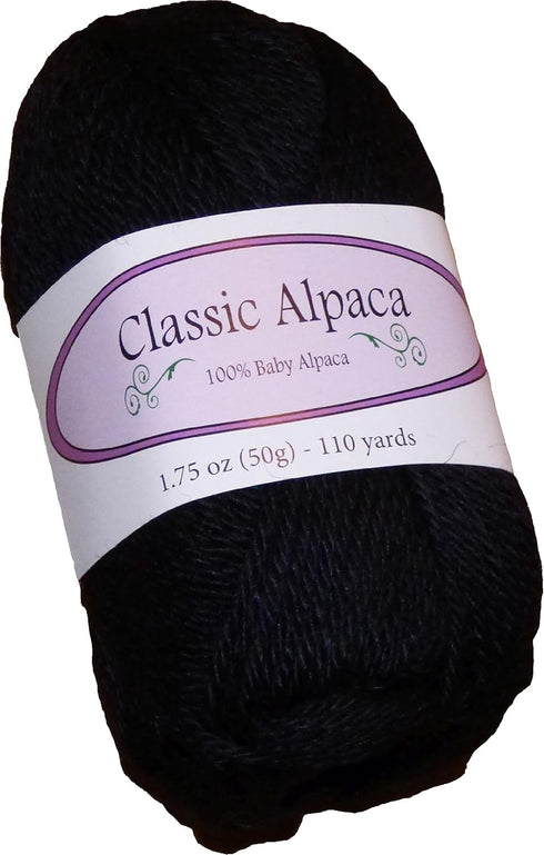 Classic Alpaca 100% Baby Alpaca Yarn #500 Black...