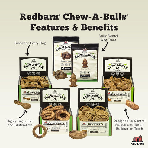 Redbarn Chew-A-Bulls (Size: Medium | Shape: Brush | 12-Count (Pack of 1))...