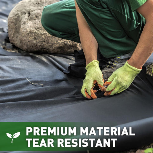 HOOPLE Premium Non-Woven Weed Barrier Landscape Fabric Durable & Heavy-Duty Weed Block, Easy Setup & Superior Weed Control...