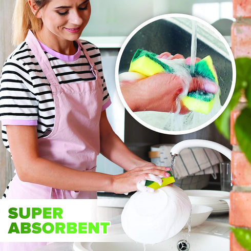 (24 Pack) Heavy Duty Scrub Sponges by SCRUBIT – Kitchen Dish, Sink and Bathroom Cleaning Scrubber Sponge - with Non-Smell Scouring Pad...