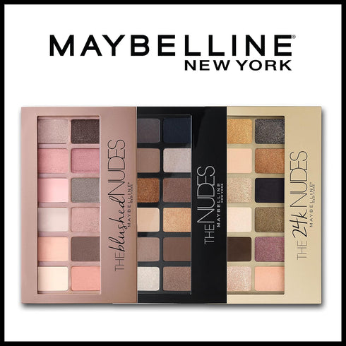 Maybelline The Nudes Eyeshadow Palette Makeup, 12 Pigmented Matte & Shimmer Shades, Blendable Powder, 1 Count...