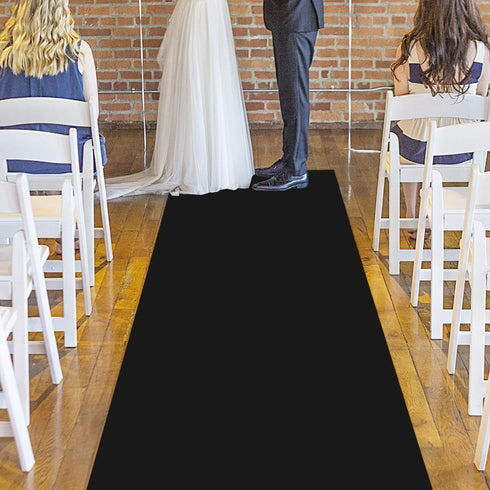 YADI Black Carpet Aisle Runner for Wedding, 24 in×15 ft, Non-Woven Polyester Fabric, Black Runway Rug for Awards Night Theme, Proms, Parties and E...