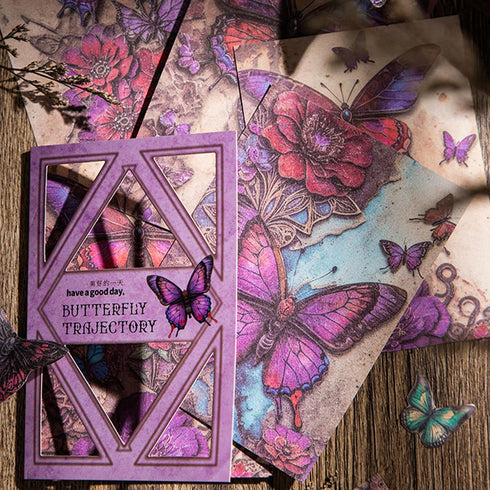 180Pcs Vintage Butterfly Scrapbook Paper, Vintage Scrapbooking Supplies DIY Paper Stickers Craft Kits Collage Materials for Junk Journal, Notebook...