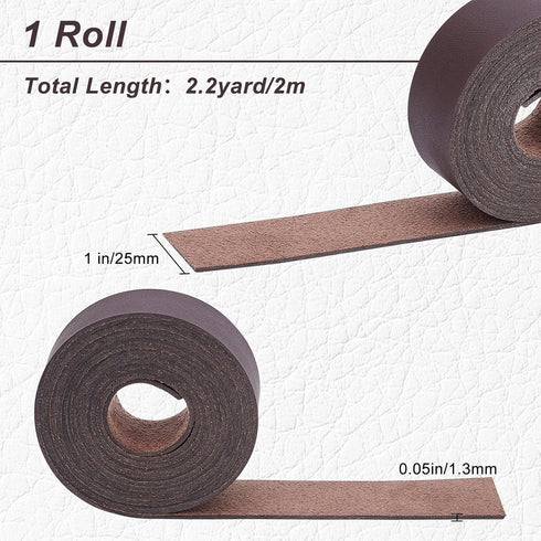 GORGECRAFT Dark Brown Genuine Leather Strap Strip 1 Inch Wide 79 Inch Long Leather Belt Wrap Single Sided Flat Cord for DIY Crafts Projects Clothi...
