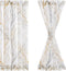 FMFUNCTEX French Front Door Curtains for Glass Door Curtains 72 Inches White Semi-Sheer Window Curtain Yellow and Grey Branch Print Curtain for Pa...