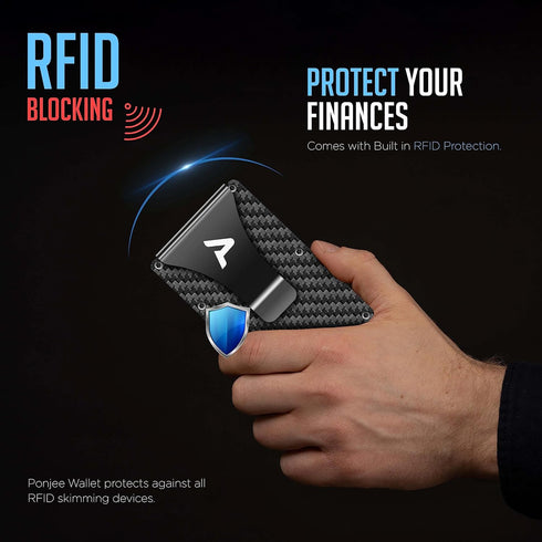Card Holder Slim Wallet With Money Clip - RFID Blocking - Expandable to Hold 12 cards - Perfect For Any Occasion (Carbon Fiber Black)...