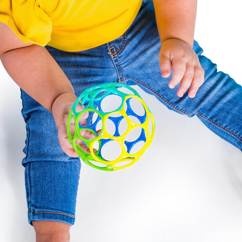 Bright Starts Oball Easy Grasp Classic Ball Infant Toy in Blue/Green, Age Newborn and up, 4 Inches...