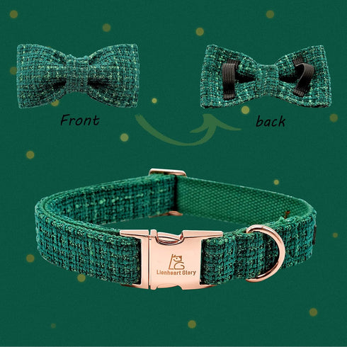 Lionheart glory Dog Bow Collar Christmas Dog Collars Adjustable Soft Dog Collars with Bowtie, Fall Collars Bow Tie for X-Large Dogs Pet Gift...