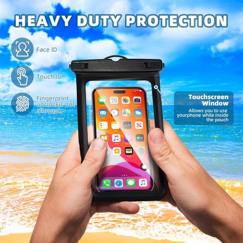 Waterproof Phone Pouch,IPX8 Universal Waterproof Case Underwater Dry Bag Compatible to iPhone 15 13 12 Pro Max SE2 11 Pro XR X 8 7 6s Plus Galaxy ...