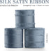 Dusty Blue 1.5 Inch 18 Yards Silk Satin Ribbon Handmade Frayed Ribbons for Gift Wrapping, Crafts, Baby Shower, Wedding Invitations, Flower Bouquet...