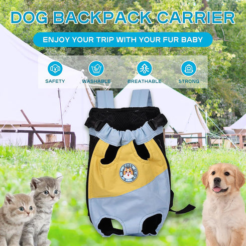Dog Backpack Carrier Puppy Backpack Carrier for Small Dogs Cats Hands-Free Safety pet Front Carrier Suitable for Small Animal Breeds 5-10 lbs for ...