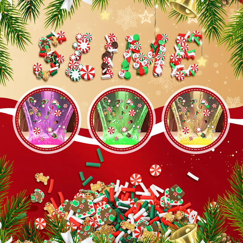 250 Grams Christmas Fake Chocolate Candy Sprinkles Tiny Polymer Clay Embellishments Xmas Polymer Clay Slices Soft Clay DIY Decoration for Resin Na...