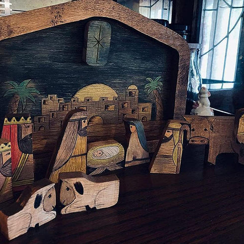 Nativity Puzzle, Wooden Jesus Puzzle Statue, Wood Burned Design, Nativity Set, Home Educational Wooden Puzzles Birthday Gifts, Sculpture Decor for...