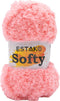 Estako Softy 100% Polyester Fluffy Soft Chunky Bulky weight #5 Yarn for Crocheting and Knitting 3.52 oz (100 gr) 98 Yds (90 m) (9320 - Pink)......