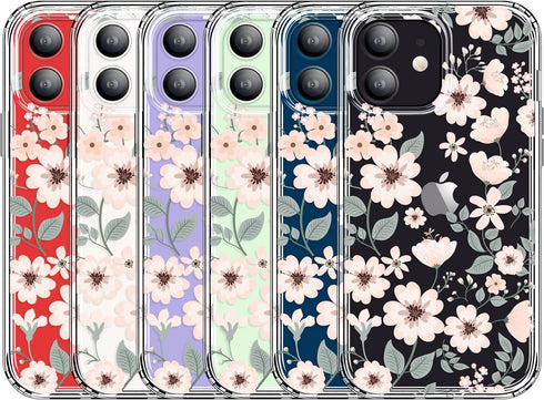 Case for iPhone 12 and iPhone 12 Pro 6.1 Inch Case Clear with Design, Soft Slim TPU Cover + Hard PC Bumper of Shockproof Protection Case for Women...