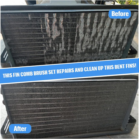 2 Pieces Different Fin Comb Condenser Fin Straightener Air Condition FCR6 Fin Comb and Stainless Steel Fin Comb Radiator Repair Tool Set for Strai...