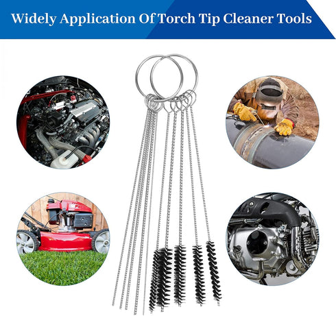 4 PCS Torch Tip Cleaner Set, Welding Torch Tip Cleaner with Drill Bit Torch Tip Cleaner Set for Carbon Carburetor Jet Cleaner with 10 Cleaning Nee...