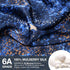 MANSPHIL Navy Blue Galaxy Mulberry Silk Pillowcase Queen Size, Print Pattern, 22 Momme 100% Silk Pillow Cases Cover Zipper Closure, 20" x 30"...