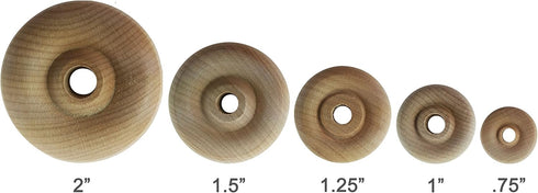 Wood Wheels - 12 Pack with Free Axle Pegs - Made in USA (2" Diameter)...