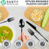Party Bargains Disposable Plastic Black Cutlery Set, Infinity Modern Design Utensils, 40 Pack: 16 Forks, 8 Knives, 16 Spoons...