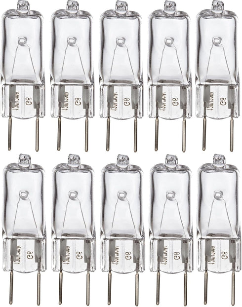 Simba Lighting Halogen Light Bulb G8 T4 35W JCD Bi-Pin (10 Pack) Longer 1.7" Length for Kitchen Hood, Landscape Lights, Desk and Floor Lamps, Wall...