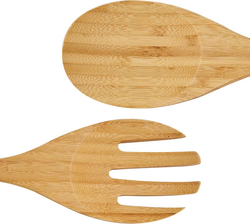 12 Inch Bamboo Wood Salad Servers, Cooking Utensils - Spoon and Fork...