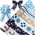 6Rolls Nautical Wired Edge Ribbon 2.5Inch Navy Blue Anchor Waves Stripes Starfish Printed Fabric Ribbon for Baby Shower Summer Holidays Under The ...
