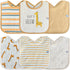 REBE & CO 6 Pack Waterproof Cotton Baby Bibs for Girls Boys for Drooling Eating with Snaps, Teething Bibs, Feeding Bibs, Newborn Baby Shower (Gira...