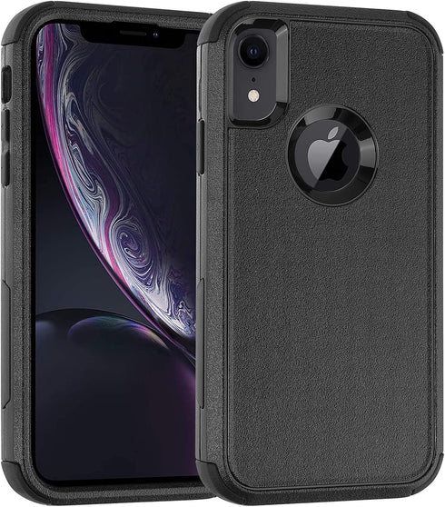 iPhone XR Case,Three Layer Heavy Duty Shockproof Protective Bumper Case Cover for Apple iPhone XR 6.1 inch (Black)......