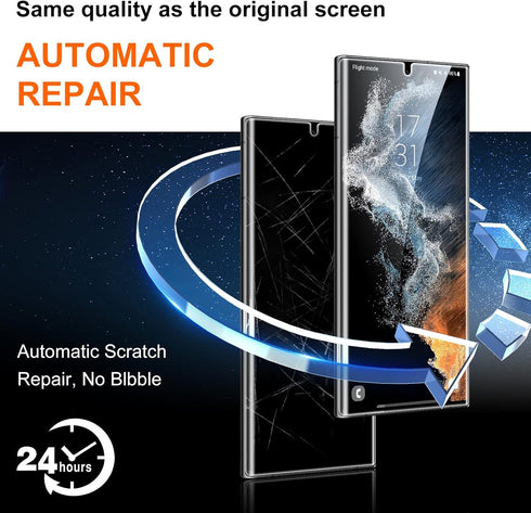 UniqueMe [ 2+3 Pack Compatible with Samsung Galaxy S22 Ultra Screen Protector, 5G 6.8 inch Flexible TPU, 3 Pack Camera Lens Protector [Support Fin...