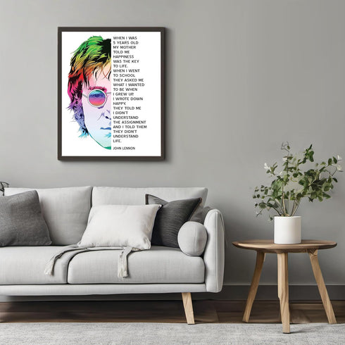 Posterizer 1 pcs-John Lennon life quotes-retro typography-Musical Art Collection-Quotes and Poems-Gift for Men Women Entrepreneur Teens-Decor for ...