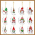 Tudomro 24 Pcs Christmas Diamond Painting Keychains Kit DIY Diamond Painting Ornaments Diamond Art Keychains Hanging 5D Key Ring Rhinestone Pendan...