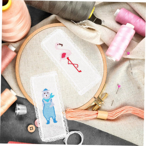 12pcs Cross Stitch Bookmark Books Decor Book Decorations Embroidery Kit Cross Stitch Kits Handmade Book Marks DIY Book Marks Blank Fabric Embroide...