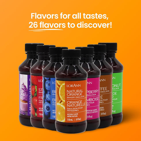 LorAnn Oils Orange Bakery Emulsion: True Essence, Ideal for Boosting Fruit Tones in Cakes, Cookies & Desserts, Gluten-Free, Keto-Friendly, Extract...
