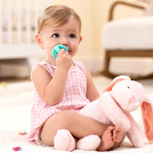 Munchkin® Sili-Soothe & Teethe™, Silicone Pacifier & Teether, 2 Pack, Blue/Green...
