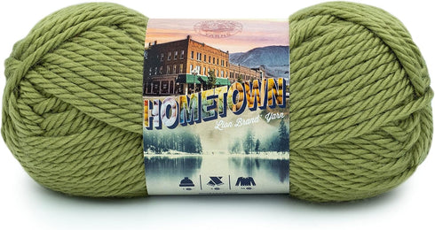 Lion Brand Yarn Hometown Yarn, Bulky Yarn, Yarn for Knitting and Crocheting, 1-Pack, Lakeland Olive......