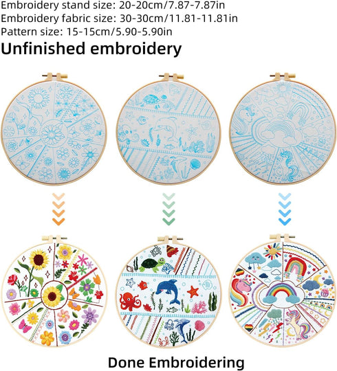 5 Sets Cross Stitch Kit for Beginner, Animal and Plant Beginner Embroidery Kit, Needle Point Kits With Pattern And Instructions for Adults Include...