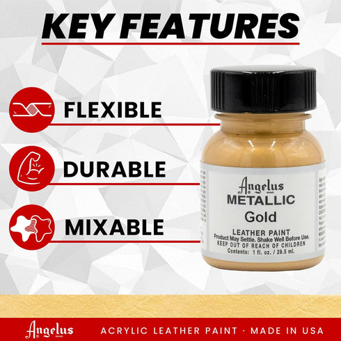 Angelus Metallic-1 oz Leather Paint, Gold...