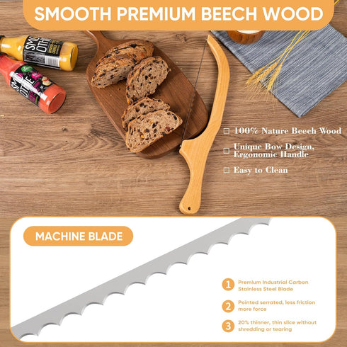 Bread Knife For Homemade Bread Sourdough,Sourdough Bread Knife,Solid Wood Handle With Extra 1 Piece Premium Stainless Steel Blade,Gifts For Sourdo...