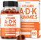 ADK Gummies Vitamin D3 K2 Gummies (60 Sugar Free Gummies) Vitamin D3 K2 10000iu/ 5000iu - ADK Vitamin Supplement - Vitamin ADK - Vitamin D & K - A...