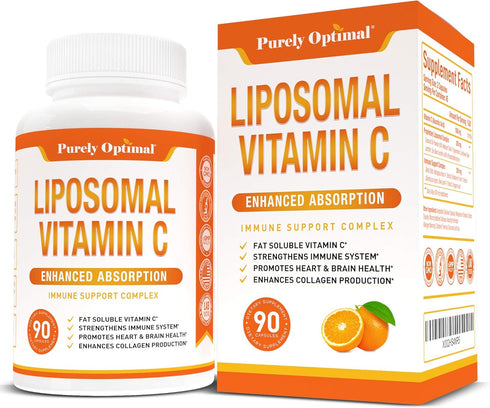 Premium Liposomal Vitamin C Supplement - High Absorption, Fat Soluble Ascorbic Acid Vitamin C 1000mg for Immune Support - Collagen & Immune System...