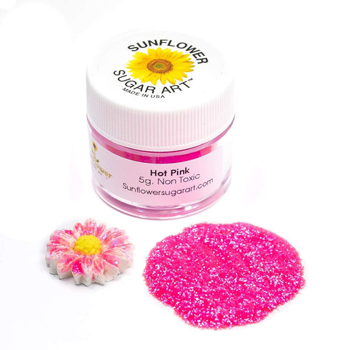 Sunflower Sugar Art Hot Pink Hologram Glitter Cake Dust – Non-Toxic, Shiny Glitter Dust for Wedding Cakes, Backing, Ice Cream, and Decoration– 5g ...